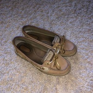Women’s Gold Sparkly Sperry Shoes